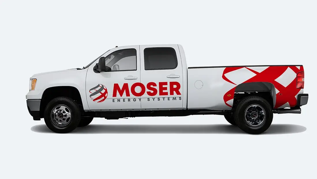 Moser branded pickup truck
